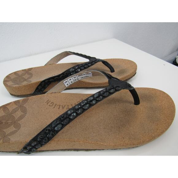 Revitalign US 8 Women's Kena Flip Sandal Black Studs Flip Flops Cork - Picture 2 of 7